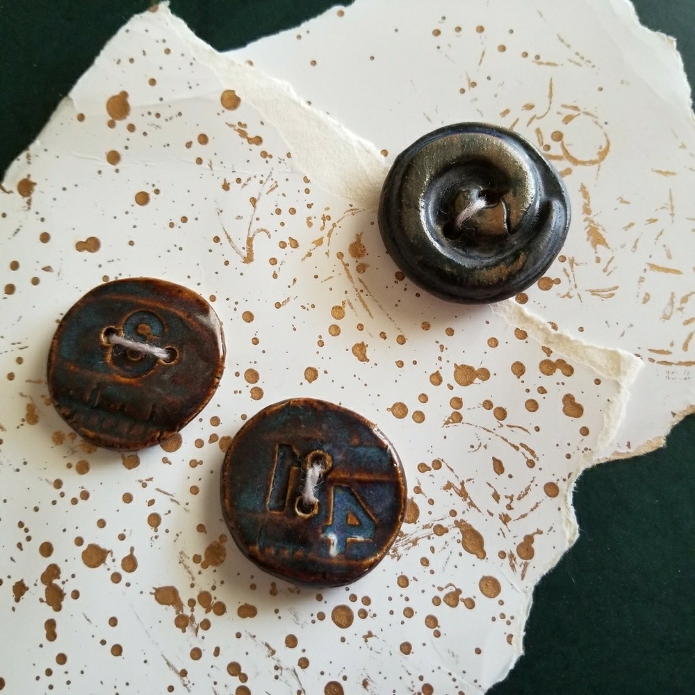 OOAK ARTIST-CREATED KILN-FIRED CERAMIC BUTTONS